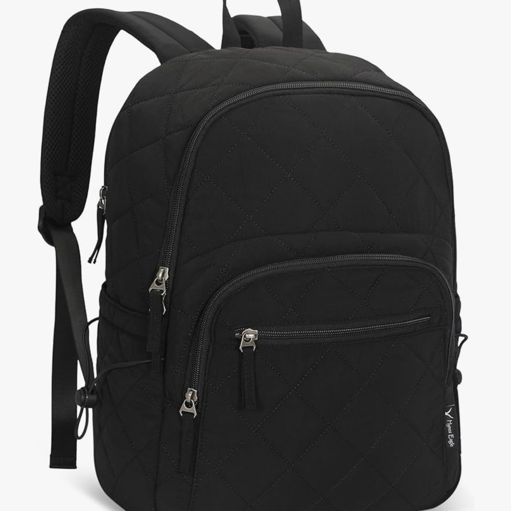 Black Quilted Backpack Capacity 20 L